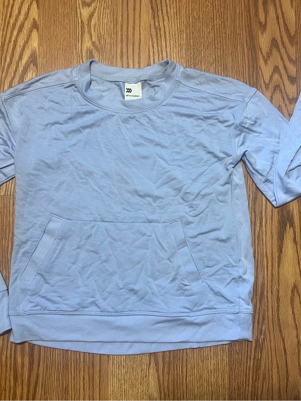 all in motion Pale Blue girls Crewneck Sweatshirt with Kangaroo Pocket